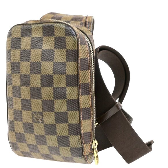 LOUIS VUITTON Geronimos Bum Body Bag Damier Ebene Leather Brown N51994 70FB433 - Picture 1 of 15